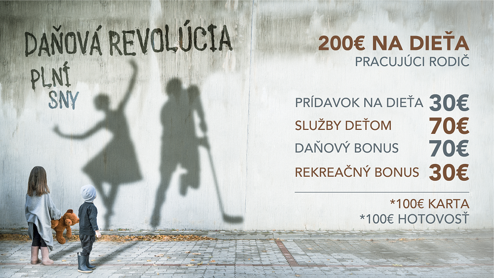 Daňová revolúcia - 200€ na dieťa